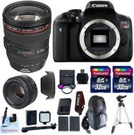 Canon EOS T6i DSLR Camera Kit + Canon EF 24-105mm L (Glass Element) Lens + 50mm 1.8 STM Video / Portrait Lens...