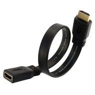 1Ft 30cm Gold HDMI Female Jack to Male F/M Extension Lead Cord Flat Cable HDTV N4
