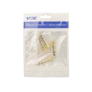 VCE (5-PACK) Gold Plated 6.35mm (1/4 inch) Male to 3.5mm(1/8 inch) Female Stereo Jack Adapter N3