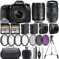 Canon EOS 80D DSLR Camera + Canon 18-135mm IS USM Lens + Tamron 70-300mm Di LD Macro Lens + 0.43X Wide Angle Lens...
