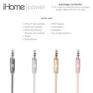 iHome - 5' Aluminum Braided Audio Aux Cable &ndash; 3.5mm 1/8&rdquo; Male to Male for Home &amp; Car &ndash; iPhone, Android, Computer... N4