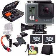 GoPro HERO Action Camera + Steadicam Curve for GoPro HERO Action Cameras (Red) + 32GB Memory Card + 64GB Memory...