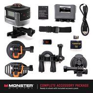 Monster Vision 360 Camera 1080p 60 fps Action Camera, 16GB MicroSD included, Ultra Wide Angle, WiFi Enabled [CAMVI... N12