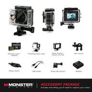 Monster Vision 360 Camera 1080p 60 fps Action Camera, 16GB MicroSD included, Ultra Wide Angle, WiFi Enabled [CAMVI... N16