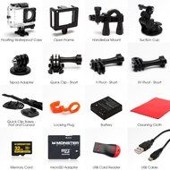Monster Vision 360 Camera 1080p 60 fps Action Camera, 16GB MicroSD included, Ultra Wide Angle, WiFi Enabled [CAMVI... N19