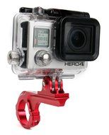 DURAGADGET Ultra-Strong Forged Aluminium Ski Pole Mount in Red for the GoPro Hero 4 Session | GoPro Hero 4 (Black...