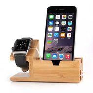 TuoP@Bamboo Wooden Stand Display Creative 3 USB Charger Charging Stand Bracket Docking Station For iPhone 7 7... N4