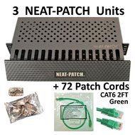 Neat Patch Cable Manager (10 Units) w/ 240 CAT6 Patch Cables (2FT Green) N26