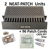 Neat Patch Cable Manager (10 Units) w/ 240 CAT6 Patch Cables (2FT Green) N31