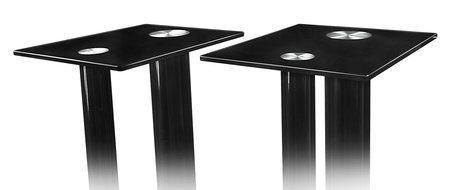 Mount-It! 2 Satellite Speaker Stands for Surround Sound Home Theaters, Glass and Aluminum, Black (MI-28) N6