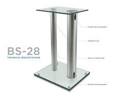 Mount-It! 2 Satellite Speaker Stands for Surround Sound Home Theaters, Glass and Aluminum, Black (MI-28) N8
