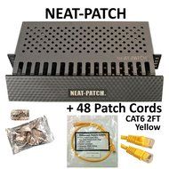Neat Patch Cable Manager (10 Units) w/ 240 CAT6 Patch Cables (2FT Green) N37