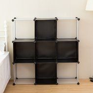 C&amp;AHOME -DIY Bookcase Media Storage Standing Shelf Storage Cabinet Cube of 9 (White Cross Door) N19