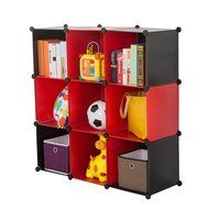 C&amp;AHOME -DIY Bookcase Media Storage Standing Shelf Storage Cabinet Cube of 9 (White Cross Door) N20