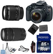 Canon T5 Digital SLR Camera + 18-55mm IS lens + 75-300 III Telephoto Lens + 16gb Memory + 6pc Stater Kit - International...