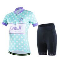 Ophelia Women Short Sleeve Cycling Jersey Pant Set+arm Sleeves(Skull,S) N100