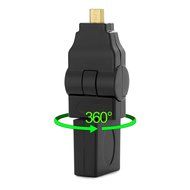 Aurum Cables Right Angle L Shape HDMI Male to HDMI Female Adapters - Black - Pack of 5 + 3 Cable Ties N31