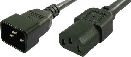 Lynn Electronics C13C2015AGY-4F 15-Amp//250-volt 4-Feet Power Cord IEC 60320 C13 to IEC 60320 C20 Gray