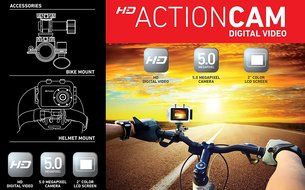 Emerson EVC455 HD Sports Action Video Cam Kit With Waterproof Case, Helmet Mount and Bike Mount Video Camera with... N3