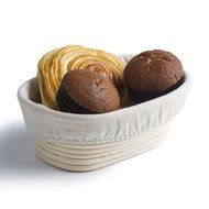 Banneton Proofing Basket 8" Oval Banneton Brotform for Bread and Dough [FREE BRUSH] Proofing Rising Rattan Bowl... N7