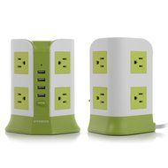 Safemore Smart 8-Outlet with 4-USB Output Power Strip (Green and White) N5