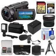 Sony Handycam FDR-AX33 Wi-Fi 4K Ultra HD Video Camera Camcorder + 64GB Card + Sony Case &amp; Tripod + LED Light +... N3
