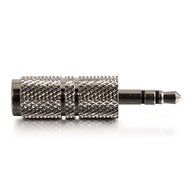 C2G / Cables To Go 40634 3.5mm Stereo Male to 3.5mm Mono Female Adapter (Metallic Silver) N4