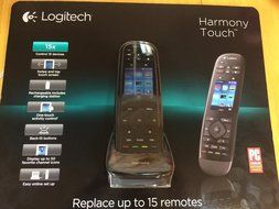 LOGITECH HARMONY TOUCH REMOTE CONTROL BLACK 915-000252 w/ Swipe &amp; Touch Screen