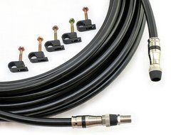 250 FT RG11 CABLE with F Connectors on each end - Black Tri-Shield Underground Coaxial DIRECT BURIAL Gel Coated... N7