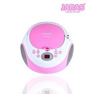 Jaras Limited Edition Portable Pink Boombox Stereo CD Player with AM/FM Stereo Radio and Aux Line-in N4