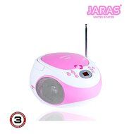 Jaras Limited Edition Portable Pink Boombox Stereo CD Player with AM/FM Stereo Radio and Aux Line-in N5