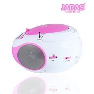 Jaras Limited Edition Portable Pink Boombox Stereo CD Player with AM/FM Stereo Radio and Aux Line-in N7