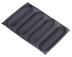 Dltsli Silicone Non Stick Perforated Baking Liners Mat Bread Mold Subway Bread Mould (Black,4 Molds) N17