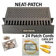 Neat Patch Cable Manager (10 Units) w/ 240 CAT6 Patch Cables (2FT Green) N49