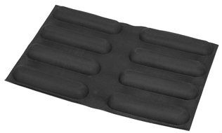 Dltsli Silicone Non Stick Perforated Baking Liners Mat Bread Mold Subway Bread Mould (Black,4 Molds) N20