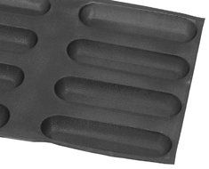 Dltsli Silicone Non Stick Perforated Baking Liners Mat Bread Mold Subway Bread Mould (Black,4 Molds) N21