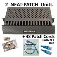 Neat Patch Cable Manager (10 Units) w/ 240 CAT6 Patch Cables (2FT Green) N56