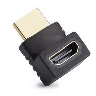 Aurum Cables Right Angle L Shape HDMI Male to HDMI Female Adapters - Black - Pack of 5 + 3 Cable Ties N35