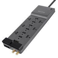 Belkin 12-Outlet Power Strip Surge Protector with 10-Foot Cord and Telephone, Ethernet, Coaxial Protection, BE112234-10 N12