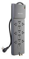 Belkin 12-Outlet Power Strip Surge Protector with 10-Foot Cord and Telephone, Ethernet, Coaxial Protection, BE112234-10 N16