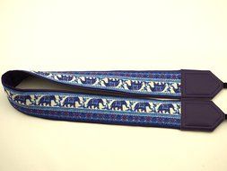 InTePro padded Lucky Elephants camera strap. Ethnic camera strap. Dark purple DSLR / SLR Camera Strap with Indian... N2