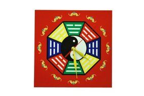 Zen Art Feng Shui Wall / Desk Decor Clock w. Chinese Lucky Symbol