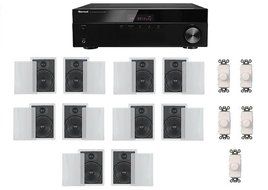 Distributed Home Audio Whole House Sound System- Inwall Speakers and Wall Volume Controls for 5+ Rooms