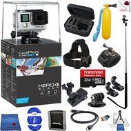Gopro Hero 4 Black 14 Piece Advanced Bundle Includes: Go Pro Hero4 Black + Case + Floaty bobber + Head Strap +...