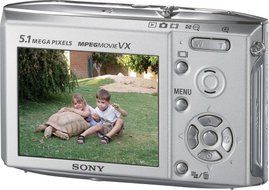 Sony Cybershot DSCT5 5.1MP Digital Camera with 3x Optical Zoom (Silver) N14