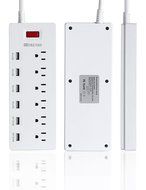 HITRENDS Power Strip Surge Protector 6 Outlets with 6 USB Charging Ports Multiplug 1625W/13A for iPhone 7 6 6s... N2