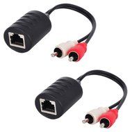 Stereo RCA To Stereo RCA Audio Extender Over Cat5