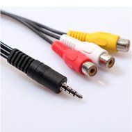 2 Pack 3.5mm 6" Mini Aux Male Stereo Right to 3 RCA Female Audio Video AV Adapter Cable N2