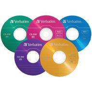VERBATIM 94300 80-Minute/700MB 4x CD-RWs, Multi-Colored 20 pk with Slim Cases consumer electronics