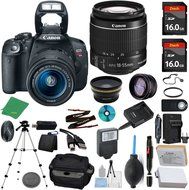 Canon Rebel T5i Camera + 18-55mm STM + 2pcs ZeeTech 16GB Memory + Case + Reader + Tripod + Starter Set + Wide...